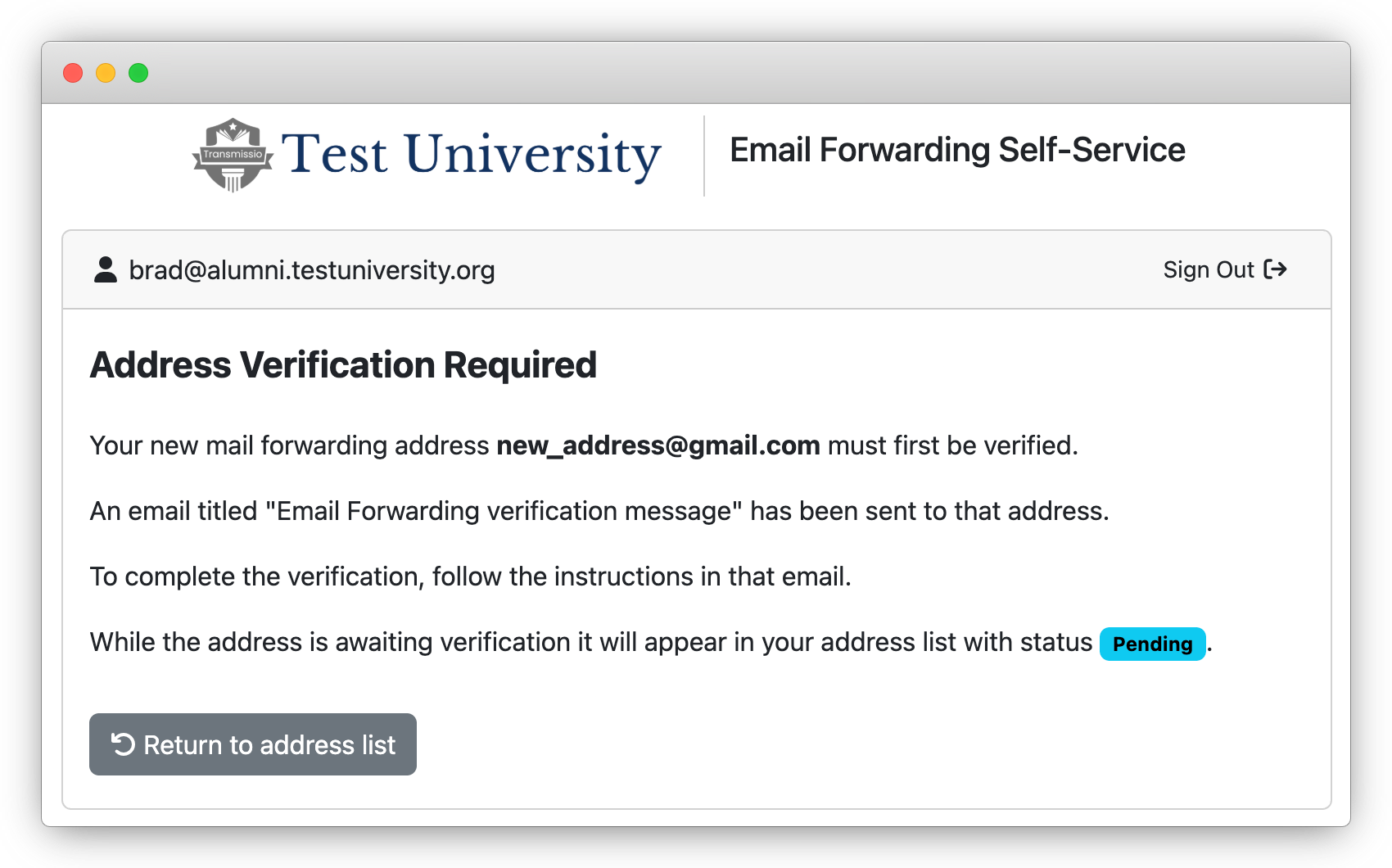 Message log interface